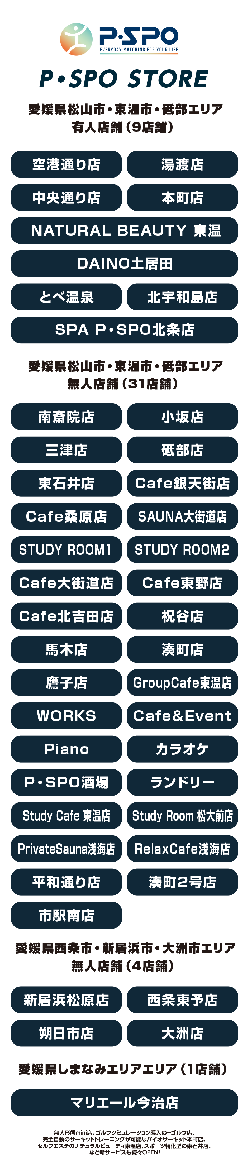 松山ピースポ店舗一覧